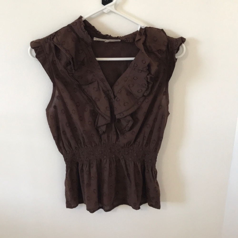 Brown Ruffle Top!